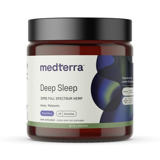 medterra™ Deep Sleep 30MG FULL SPECTRUM HEMP Hemp Melatonin Mixed Berry 20 Gummies HEMP SUPPLEMENT 540MG PER CONTAINER