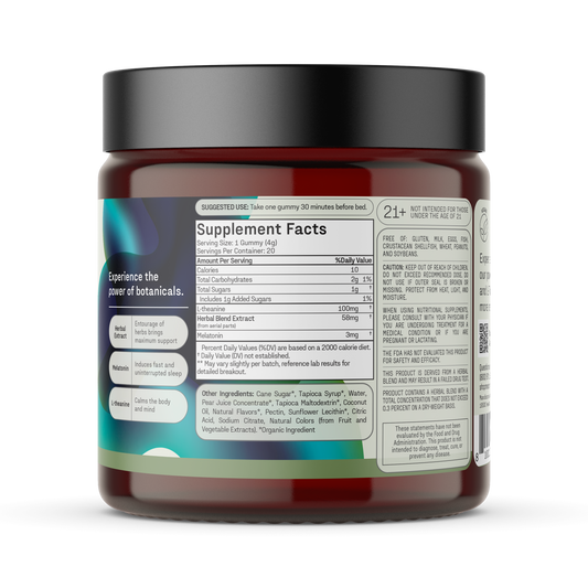 medterra Sound Asleep 50MG 5MG Melatonin L-theanine Blackberry 20 Gummies HERBAL BLEND 1000MG PER CONTAINER