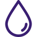 Purple droplet-shaped logo with a cat silhouette integrated into the lower right of the drop.