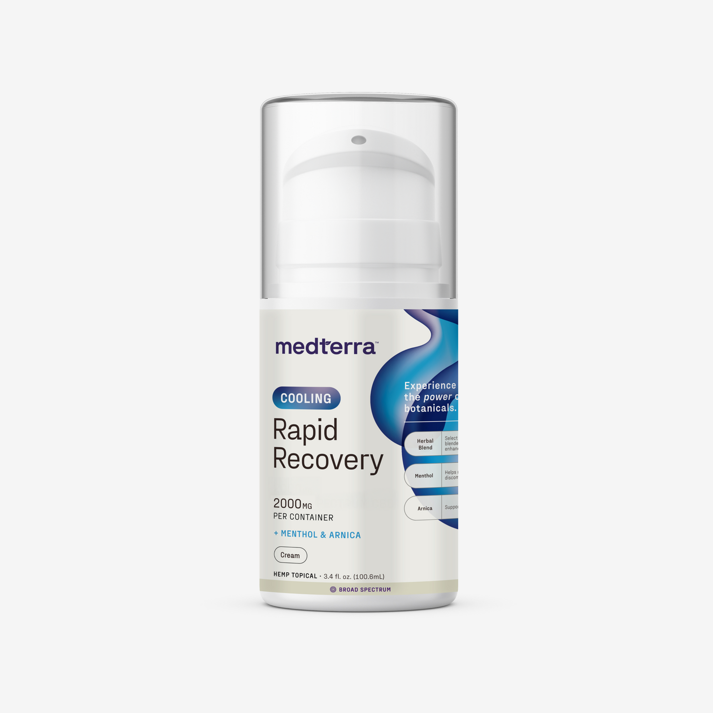 medterra COOLING Rapid Recovery cream — 2000MG PER CONTAINER, + MENTHOL & ARNICA