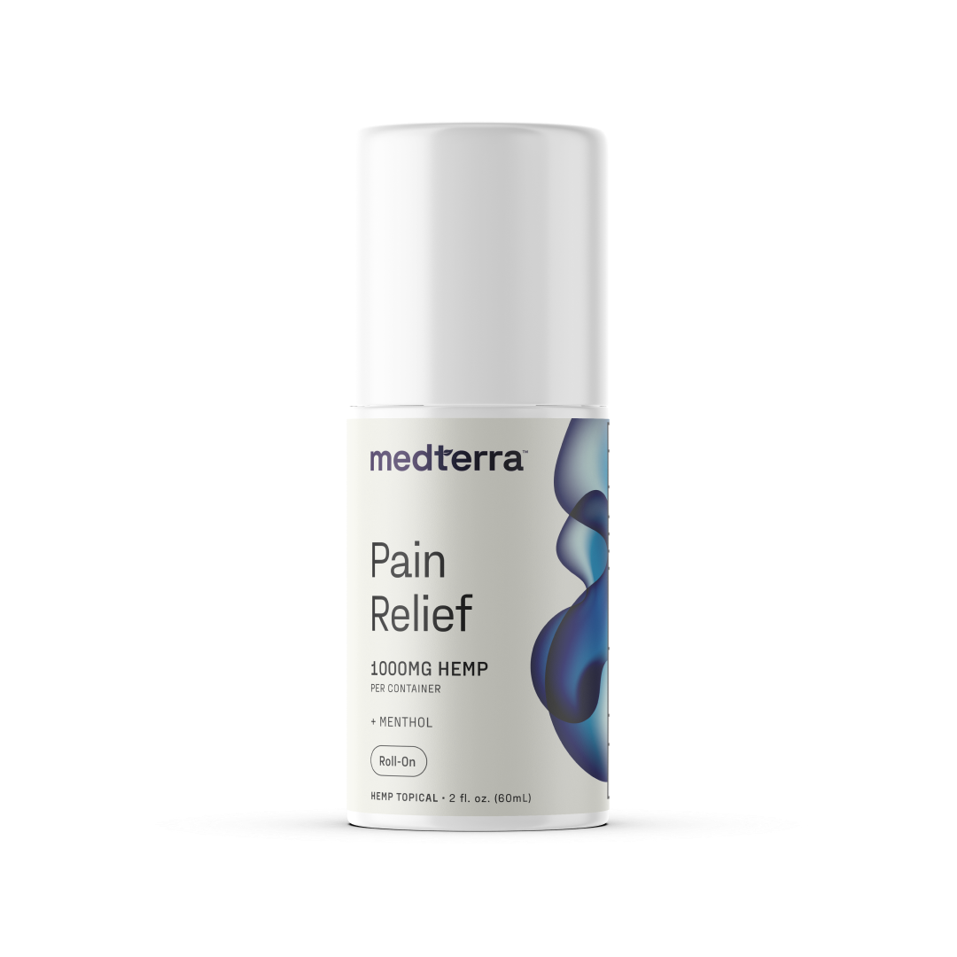 medterra Pain Relief 1000MG HEMP PER CONTAINER + MENTHOL Roll-On HEMP TOPICAL 2 fl. oz. (60mL)