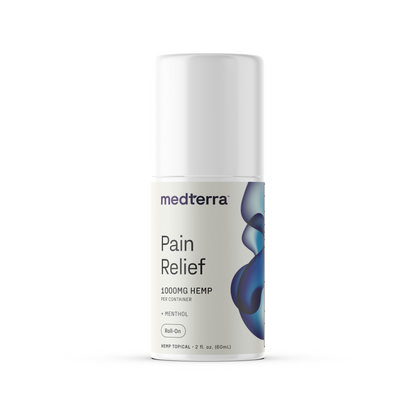 medterra Pain Relief 1000MG HEMP PER CONTAINER + MENTHOL Roll-On HEMP TOPICAL 2 fl. oz. (60mL)