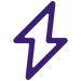 Purple stylized lightning bolt icon