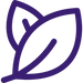Purple stylized leaf icon