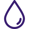 Purple droplet-shaped logo with a cat silhouette integrated into the lower right of the drop.