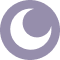 A purple circle contains a white crescent moon at the center, symbolizing nighttime or sleep, embodying the highest quality craftsmanship and pure ingredients grown in the USA.