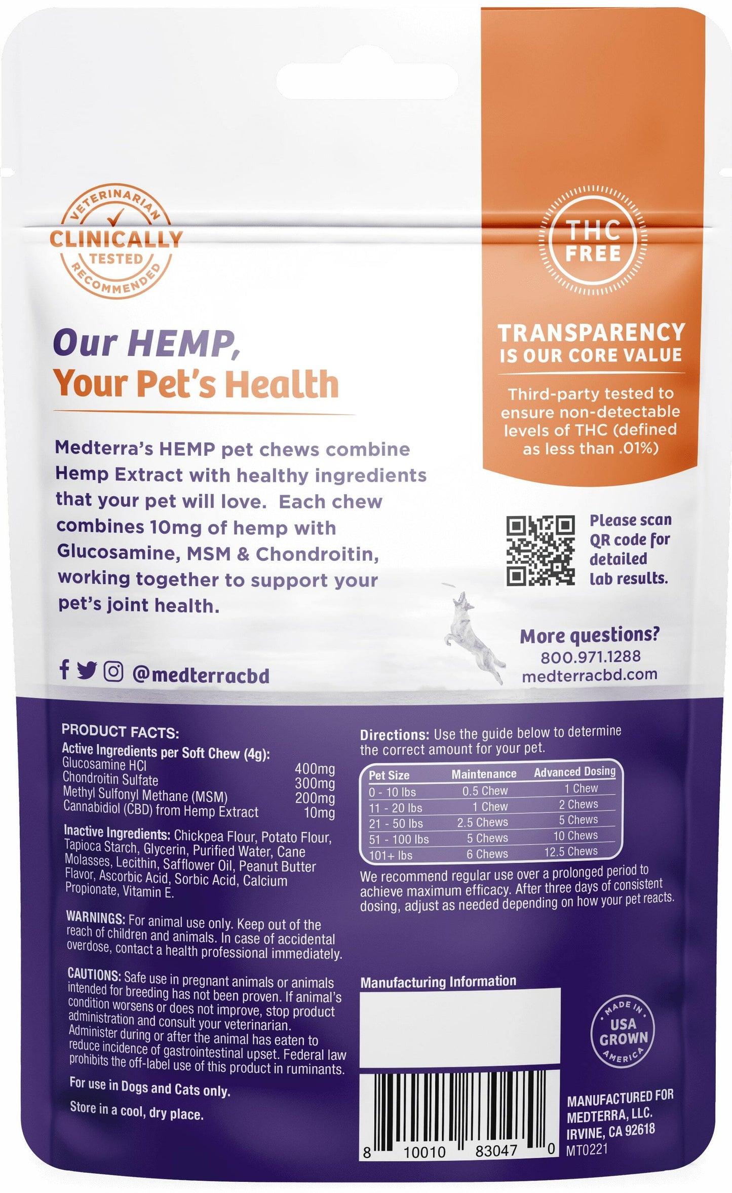 Pet Hemp Joint Support Chews