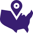 United States map with location pin indicating nationwide legality icon